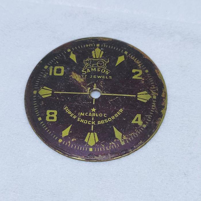 dial jam tangan antik samson 17 jewels incabloc plat arloji militarywatch vintage part klasik lawas