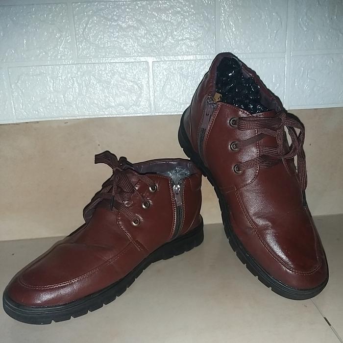 Sepatu kantor kerja kulit pantofel zipper samping no brand import second bekas