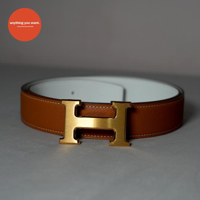 Hermes H Buckle and Belt Reversible Gold Plated