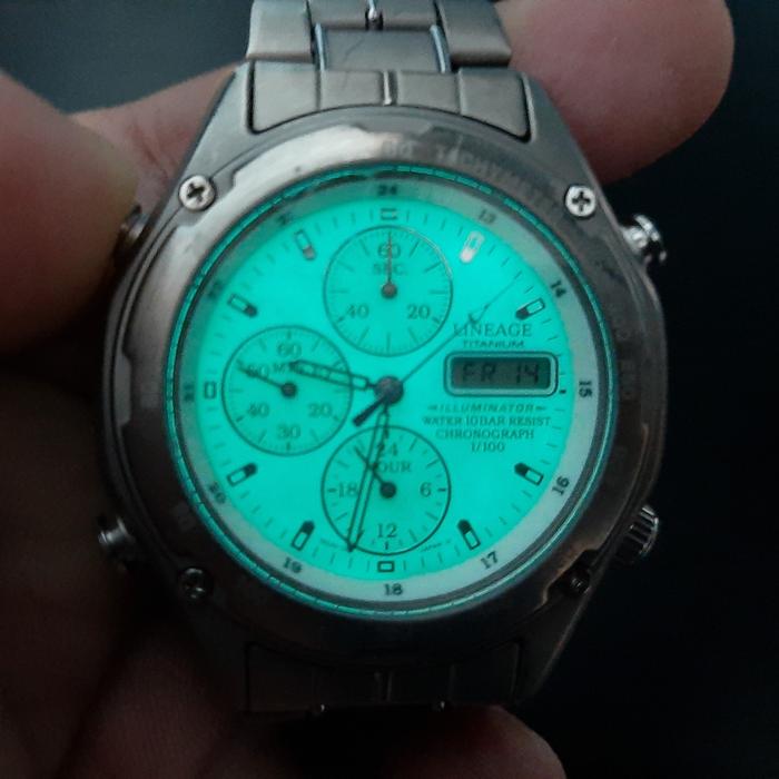 Casio Lineage Titanium LIS-001 Jam tangan Pria Analog + Digital Elegant Futuristik Rare Unik Keren M