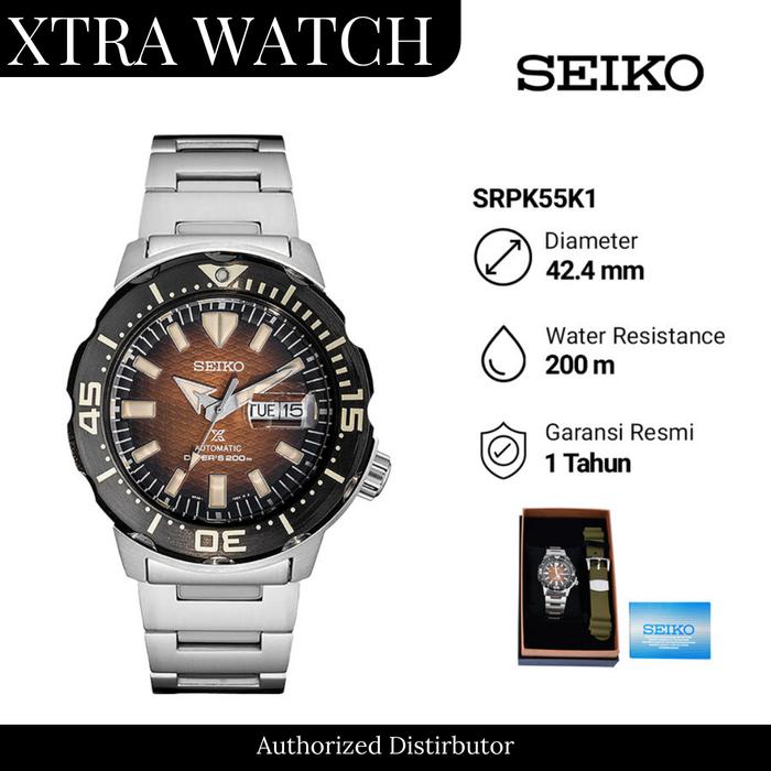 Jam Tangan Pria Seiko Prospex SRPK55K1 Komodo Limited Edition Original Tanggal Aktif - Stainless Ste