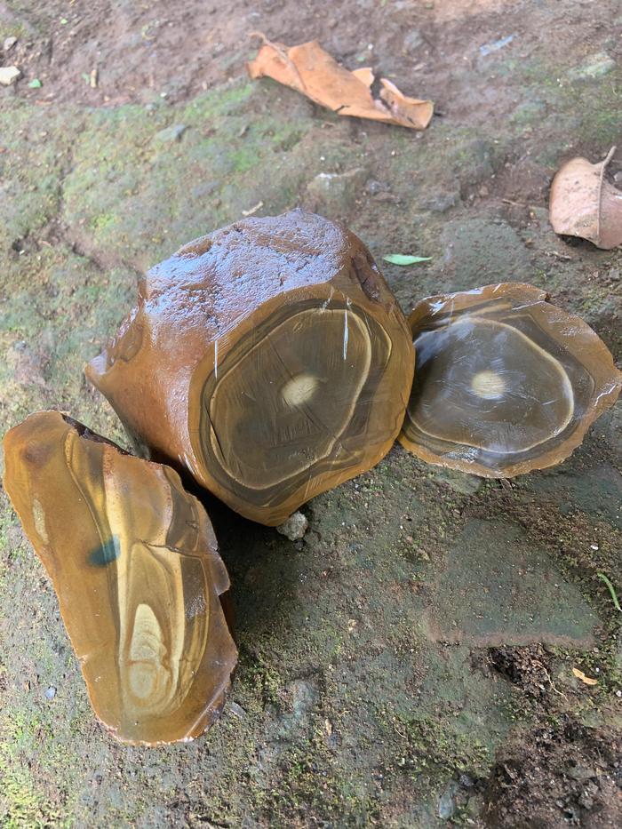 Brown Rough Rock Agate Raw Stone Jesper Chalcedony Kalsedon Bahan Batu Akik Jesper Coklat Motif  Cra