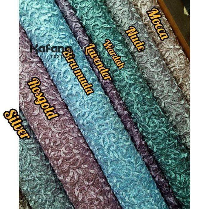 Terbatas!! TILE TULLE AKAR SPIDER / Kain Brokat akar spider Payet / harga 0,5 meter Berkualitas
