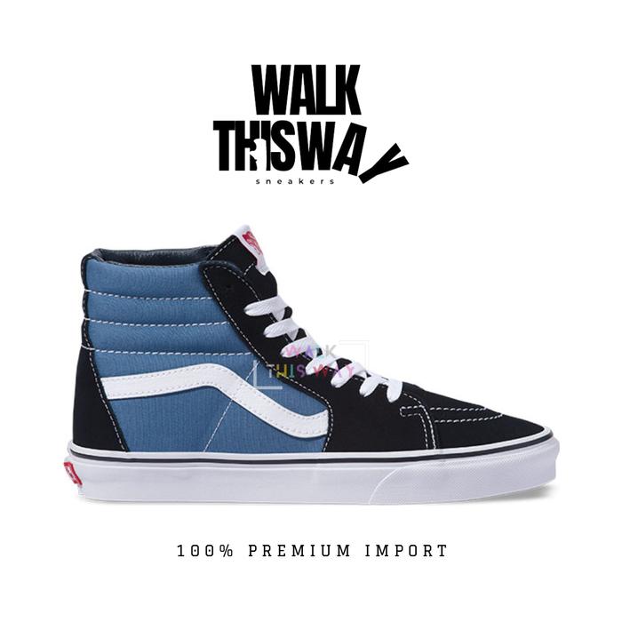 sepatu pria sneakers vans old skool sk8 hi / sepatu vans high / sneakers old skool / blue navy white