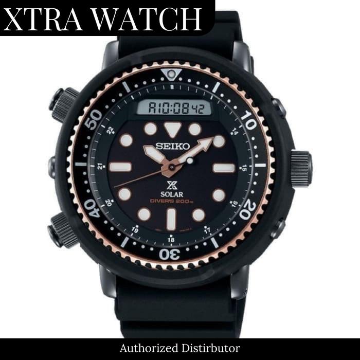 Jam Tangan Pria Seiko Prospex SNJ028P1 Sea Diver Arnie Digital Analog Original - Tali Karet  - Black