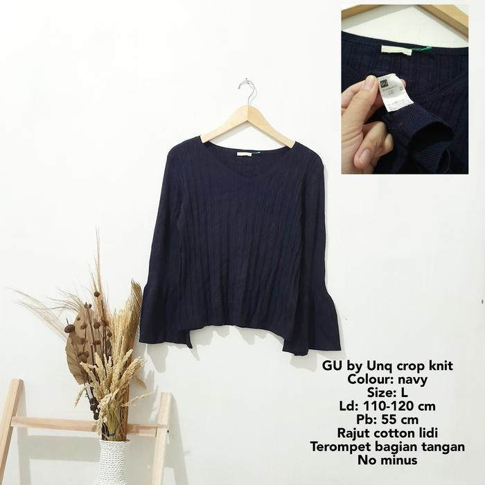 Atasan Rajut Lidi Kepang terompet GU & UNIQLO Original Ex import