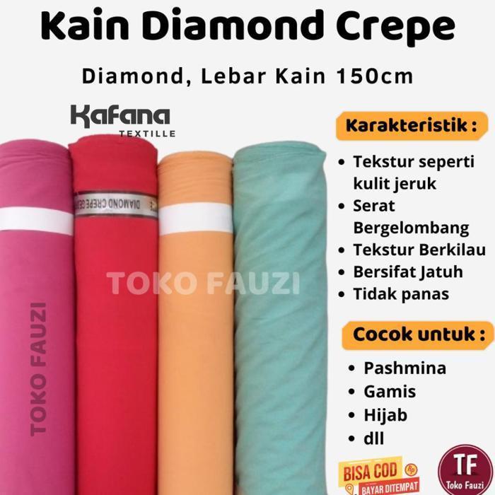 Kain Diamond Crepe Meteran / Bahan Crepe untuk Pasmina Jilbab Terjangkau
