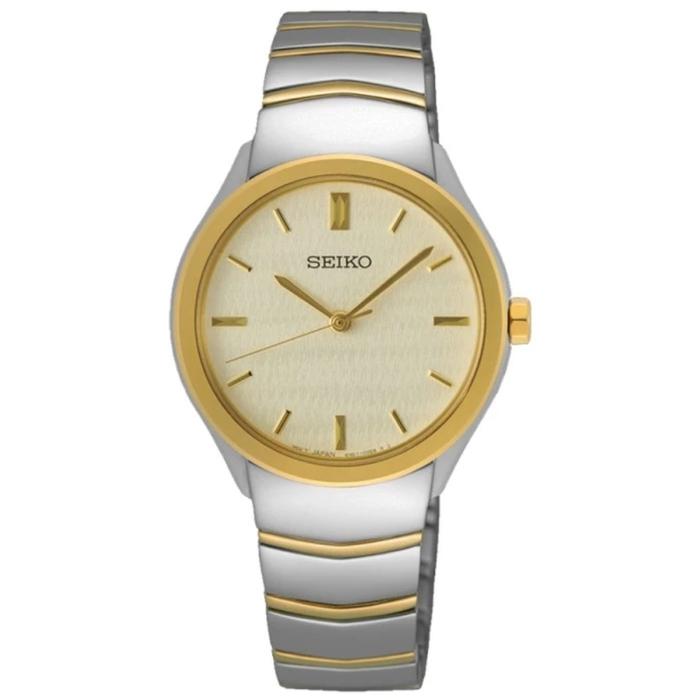 Jam Tangan Seiko Wanita SUR550P1 Classic Quartz Beige Dial Two tone Sur550