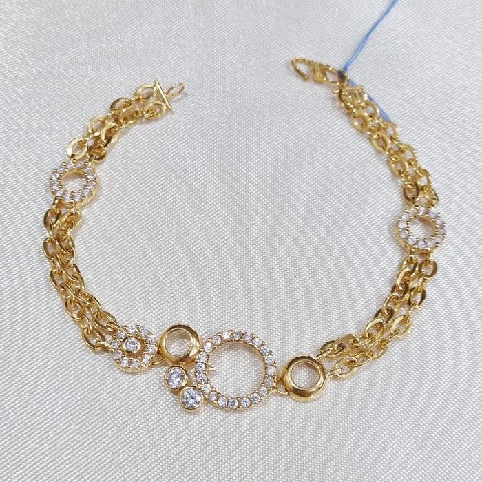 8K / 5.6 gr / 17 cm - Gelang Rantai 2 Layer Emas Muda Asli Kadar 375 - PJ