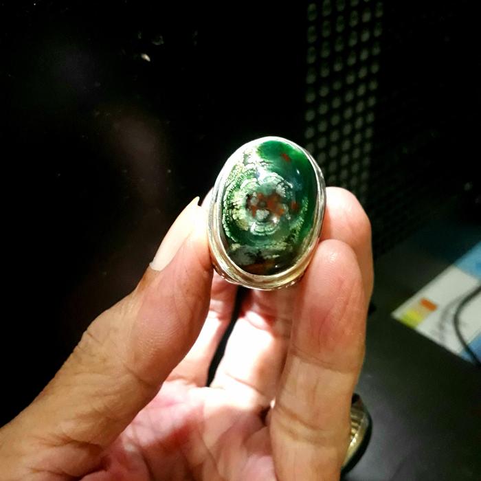 cincin garut unik multicolor kristal rande ijo odim lawas