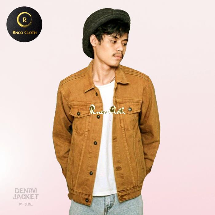 Jaket jeans Unisex Pria Wanita denim jacket trucker non stretch kuning mustard