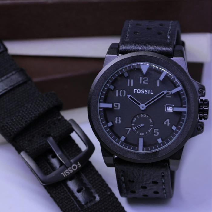 JAM TANGAN PRIA FOSSIL ORIGINAL ANALOG TGGL TALI KULIT WATERPROOF