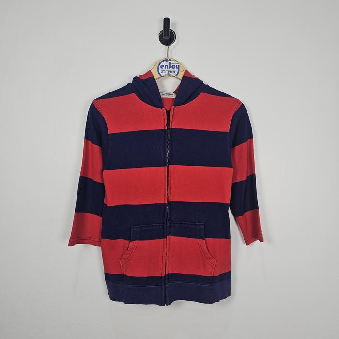 jacket casual hoodie stripe pria wanita remaja anak BEAMS BOY tangan ¾ second preloved