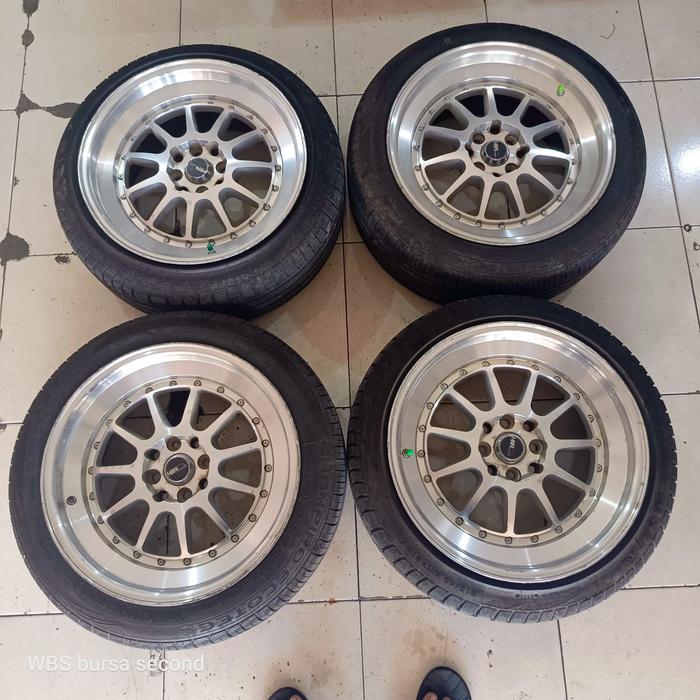 Pelek racing bekas ccw ring 17 lebar 7,5/8,5 pcd 4x100/114 + ban seken 215 45 r17