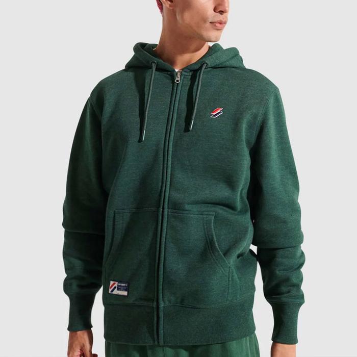 Jaket Super Dry Hoodie Code Essential Zip Hood Enamel Green ORIGINAL