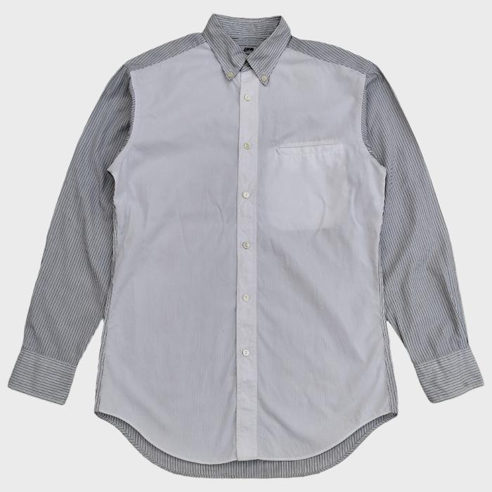kemeja two tone stripes junmen japan formal casual long shirt no cdg