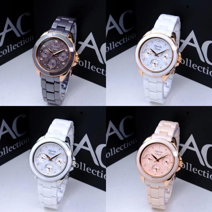 JAM TANGAN WANITA ALEXANDRE CHRISTIE AC2A70 AC 2A70 CERAMIC CASE STAINLESS STEEL ORIGINAL GARANSI RE