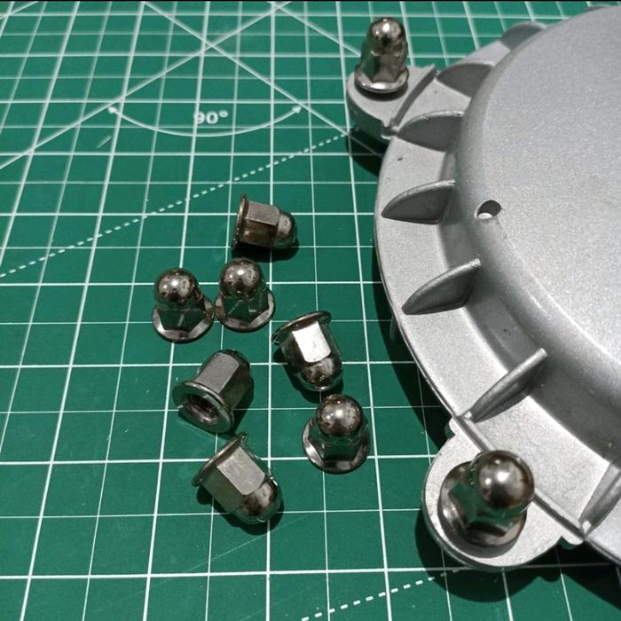 mur topi M8 chrome drat baut 12 untuk velg tromol vespa