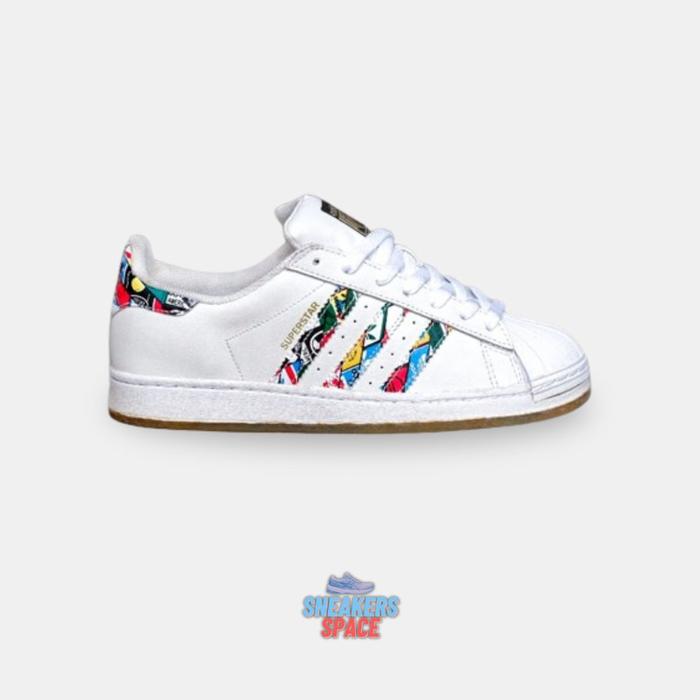 SEPATU ADIDAS SUPERSTAR CLR WHITE FLAG SNEAKERS ORIGINAL PRIA