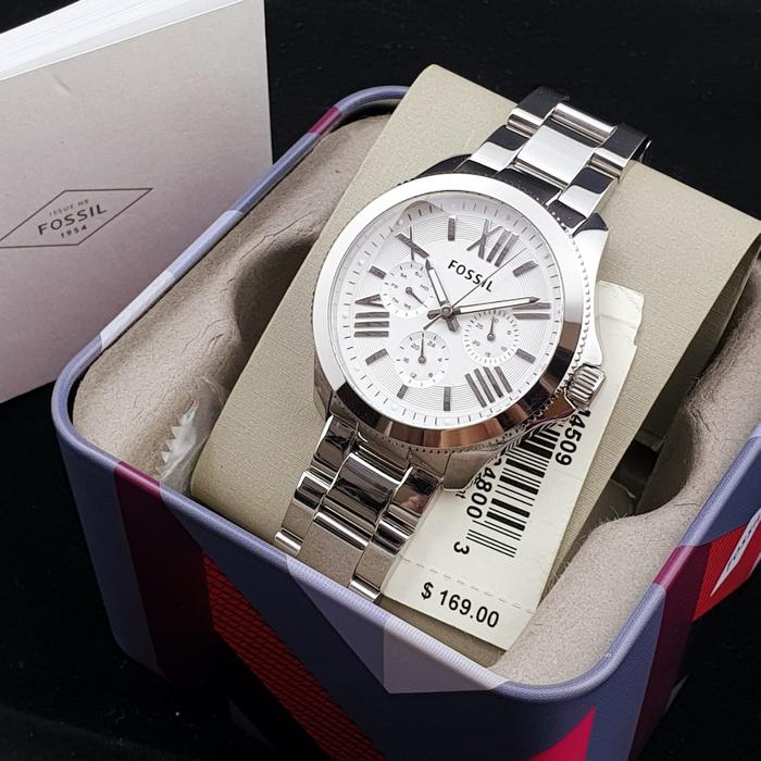 Jam Tangan Wanita FL AM4509 Ce*ile Multifunction White Dial Silver Steel