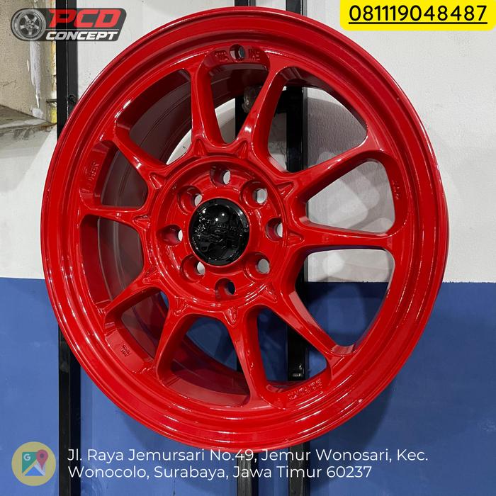 VELG MOBIL RING 15 AVANZA XENIA YARIS DATSUN FERIO BRIO AYLA AGYA HSR DL RACING R15 WARNA MERAH