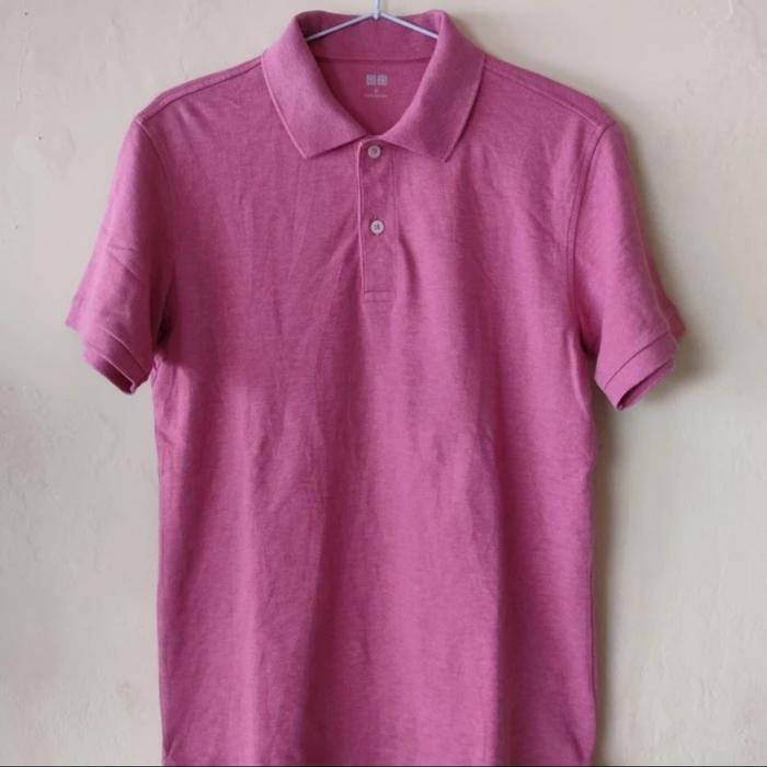 Kaos polo Uniqlo Pink second ori