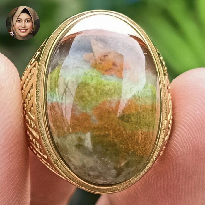 Cincin Batu Akik Garut Pancawarna Darson Natural