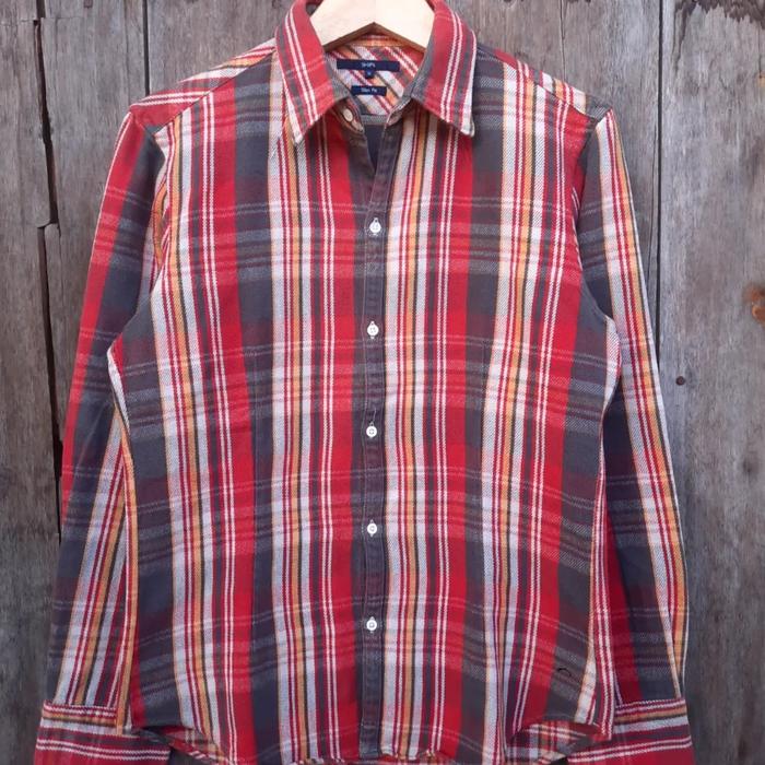 kemeja flanel Heavyweight ships western no momotaro iron heart flat head selvedge