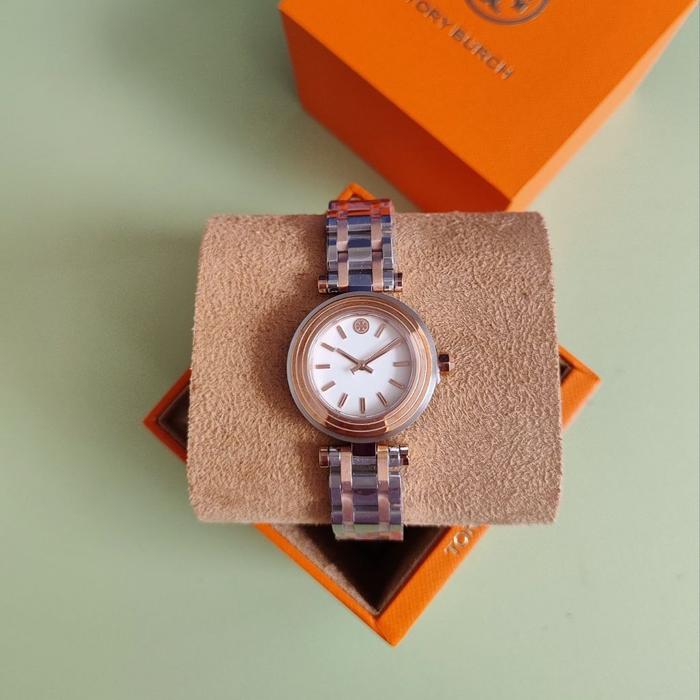 Jam Tangan Wanita Original Tory TBW9011 TB Multicolor Classic Stainless Watch Rose Gold