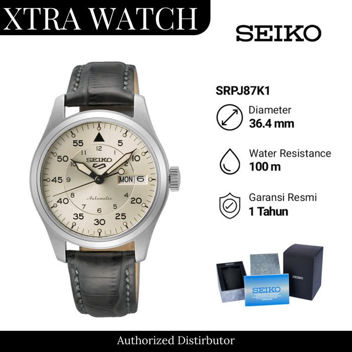 Jam Tangan Pria Seiko SRPJ87K1 Flieger Suits Calfskin Automatic Original - Tali Kulit - Garansi Resm