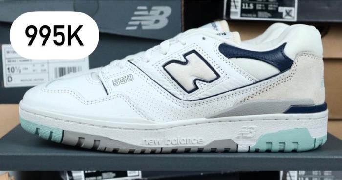 NB 550 White Winter Fog Navy