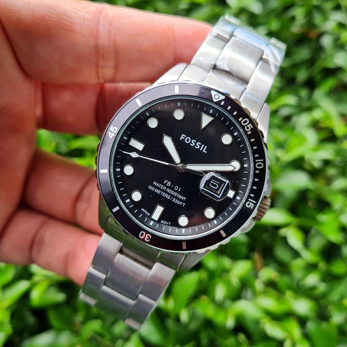 Jam Tangan Pria FL FB-01 FS5652 Black Dial Silver Steel