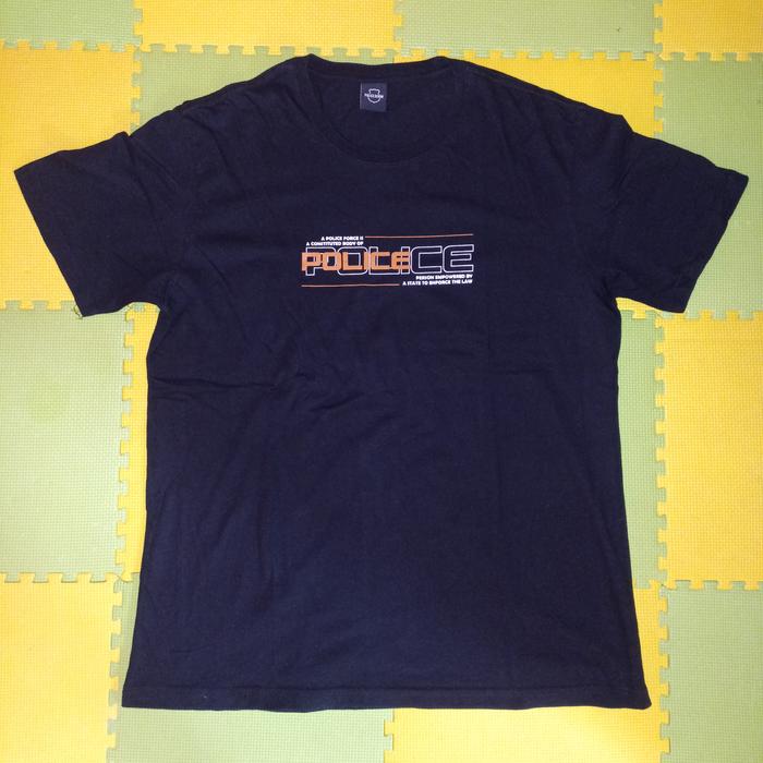 kaos hitam pria police denim