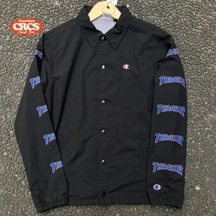 Thrasher x Champion Taped Spellout Coach Jacket