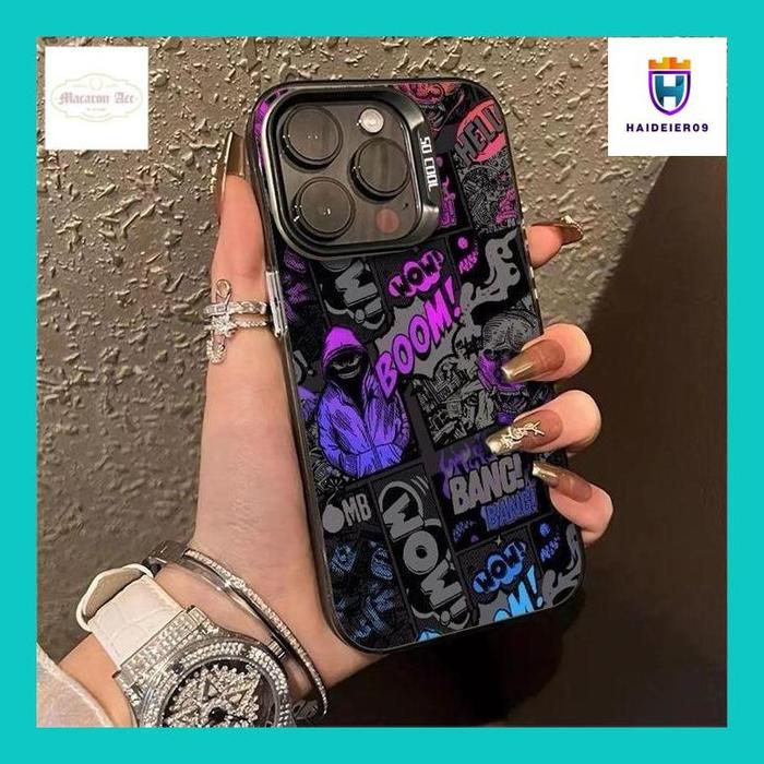 (HAIDE) RCI200 PREMIUM MATTE HARD CASING HP GRAFFITI CASE UNTUK IPHONE 7 8 7+ 8+ 11 12 13 14 15 PRO 