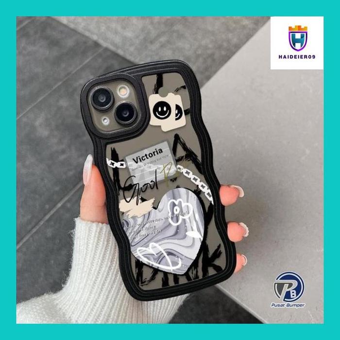 (HAIDE) SS814 SOFTCASE TPU FASHION LOVE GRAFITI FOR OPPO A3S A1K A5S A7 A11K A12 A15 A15S A16K A16E