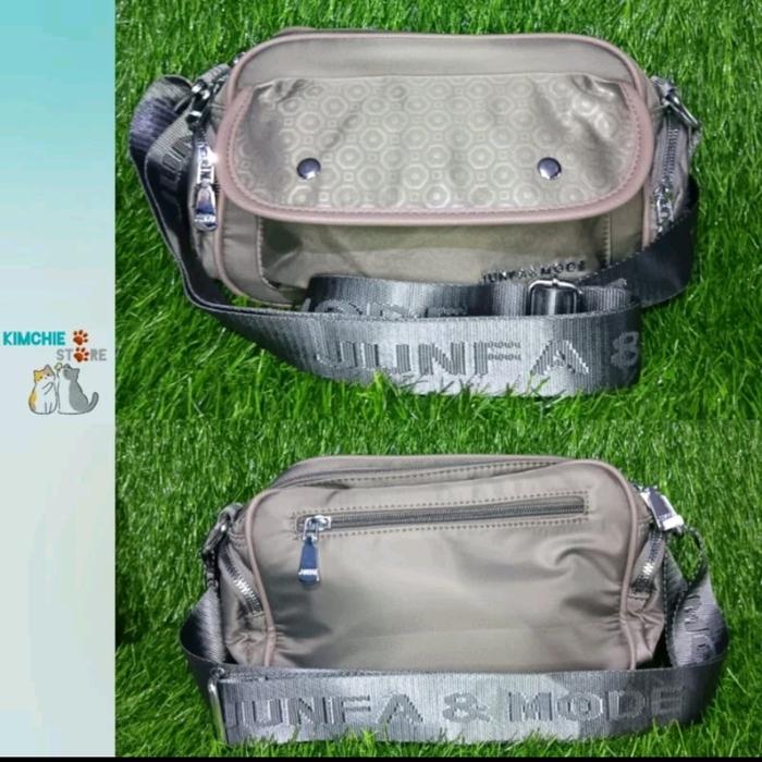 TAS SELEMPANG WANITA - JUNFA MODE SLING BAG WARNA KHAKI (preloved) real pict