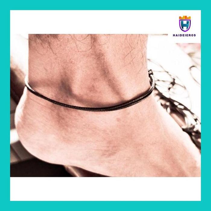 (HAIDE) GELANG KAKI TALI HITAM/GELANG KAKI TALI KOREA/GELANG KAKI PRIA WANITA/AGAM AKSESORIS
