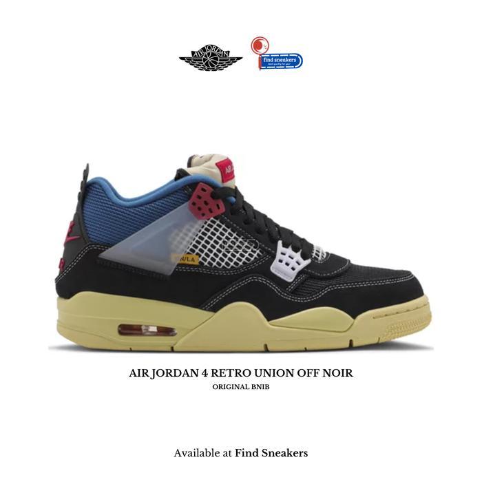 Sepatu Sneakers Pria NIKE AIR JORDAN 4 RETRO OFF NOIR X UNION LA BNIB