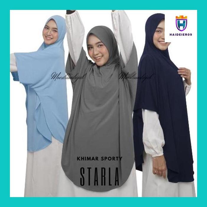 (HAIDE) JILBAB INSTAN SPORT HIJAB KHIMAR SPORTY KERUDUNG OLAHRAGA SYARI PET ANTEM JERSEY PREMIUM STA