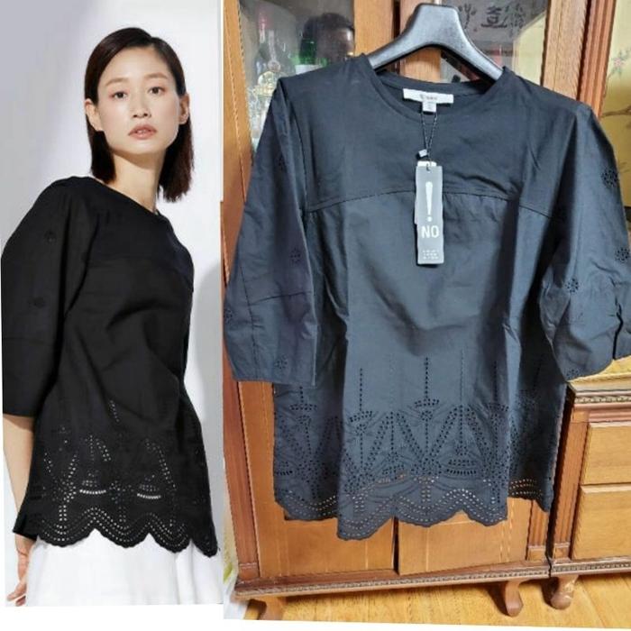 SJ Wani Black Eyelet Blouse