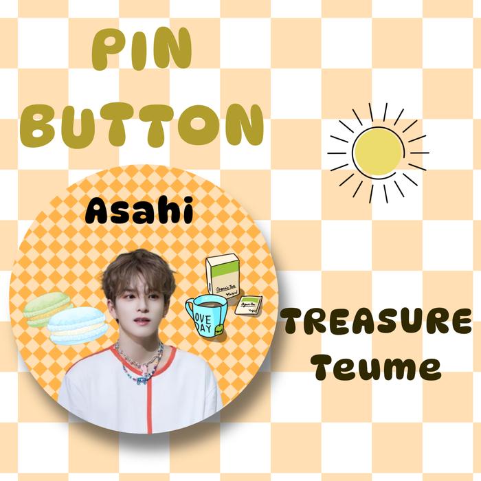 MURAH PIN BOTTON ASAHI TREASURE/ BROS KPOP/PIN TAS BAJU KPOP/PIN TREASURE TEUME