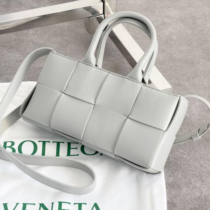 BOTTEGA VENETA Mini East-West Arco Tote Agate Grey