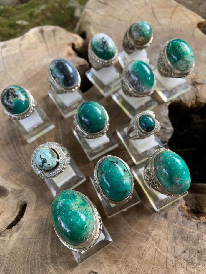 Cincin Batu Akik Bacan Palamea Chrysocolla Chalcedony (No Sintetis)