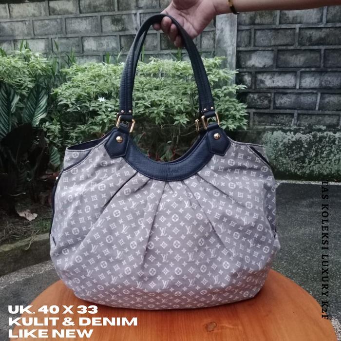Tas wanita preloved branded LV*it, denim mulus lengkap noser