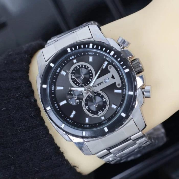 Jam Tangan Pria FOSSIL 4568 Original Analog Rantai Stainlees Steel