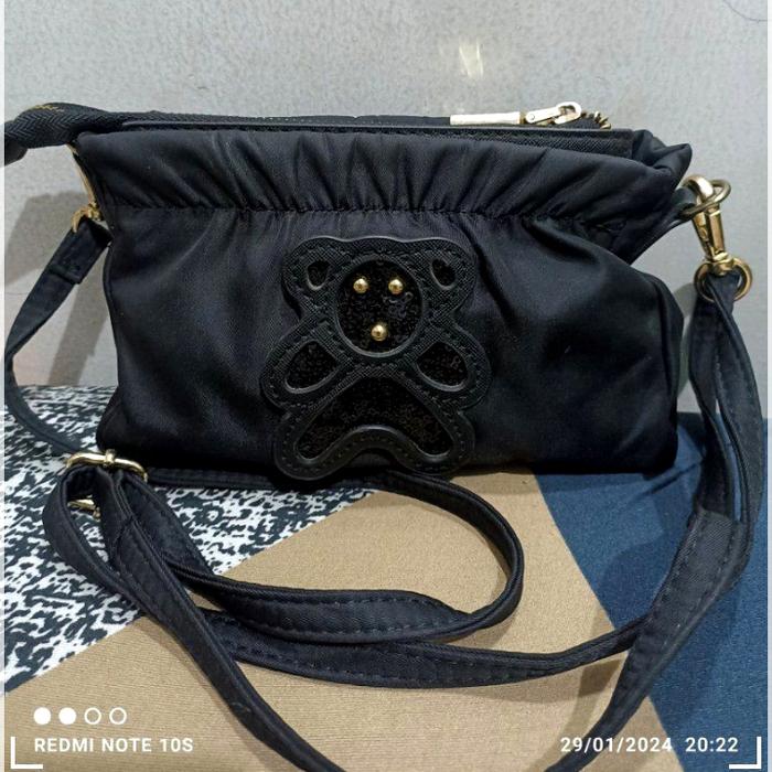 sling bag Pr***da nilon preloved import size mini cakep
