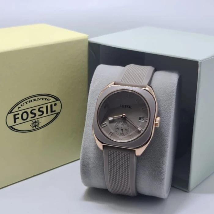 Jam Tangan Wanita Fossil 8133 Original Detik Bawah Tggl Tali Rubber