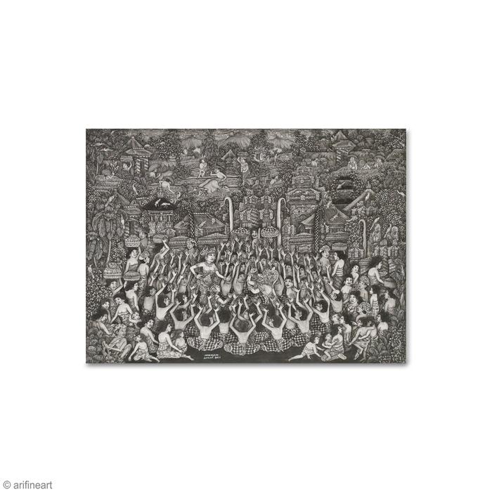 Lukisan Tari Kecak Tradisional Bali