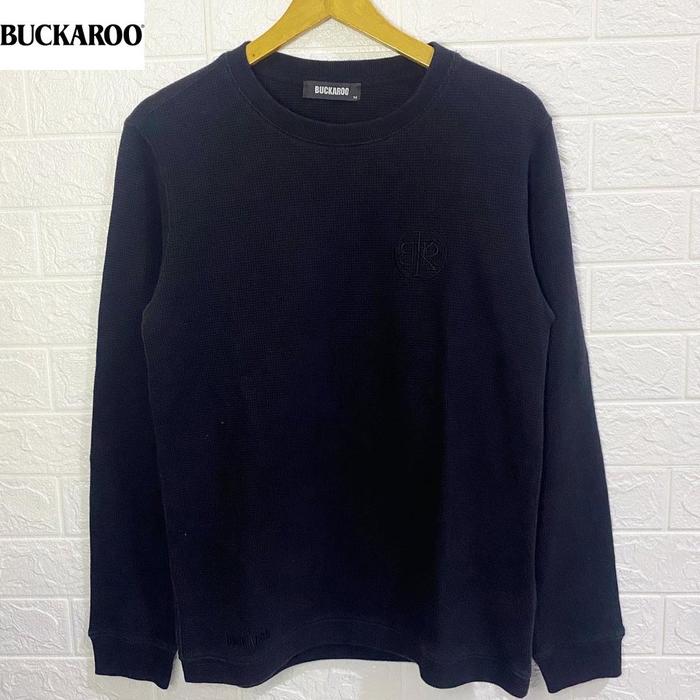 Buckaroo black waffle longsleeve shirt
